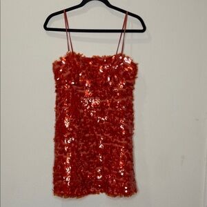 Zara Strappy Red Sequin Mini Party Dress